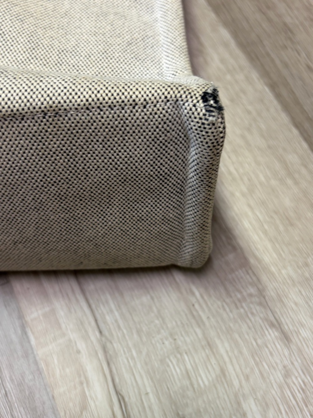 Authentic Hermes Canvas Tote Bag with Striped Handles - Beige - Picture 4 of 8